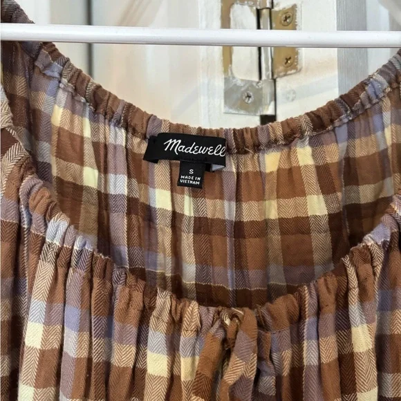 Madewell Autumn Checkered Midi Dress Size S - Picture 4 of 9